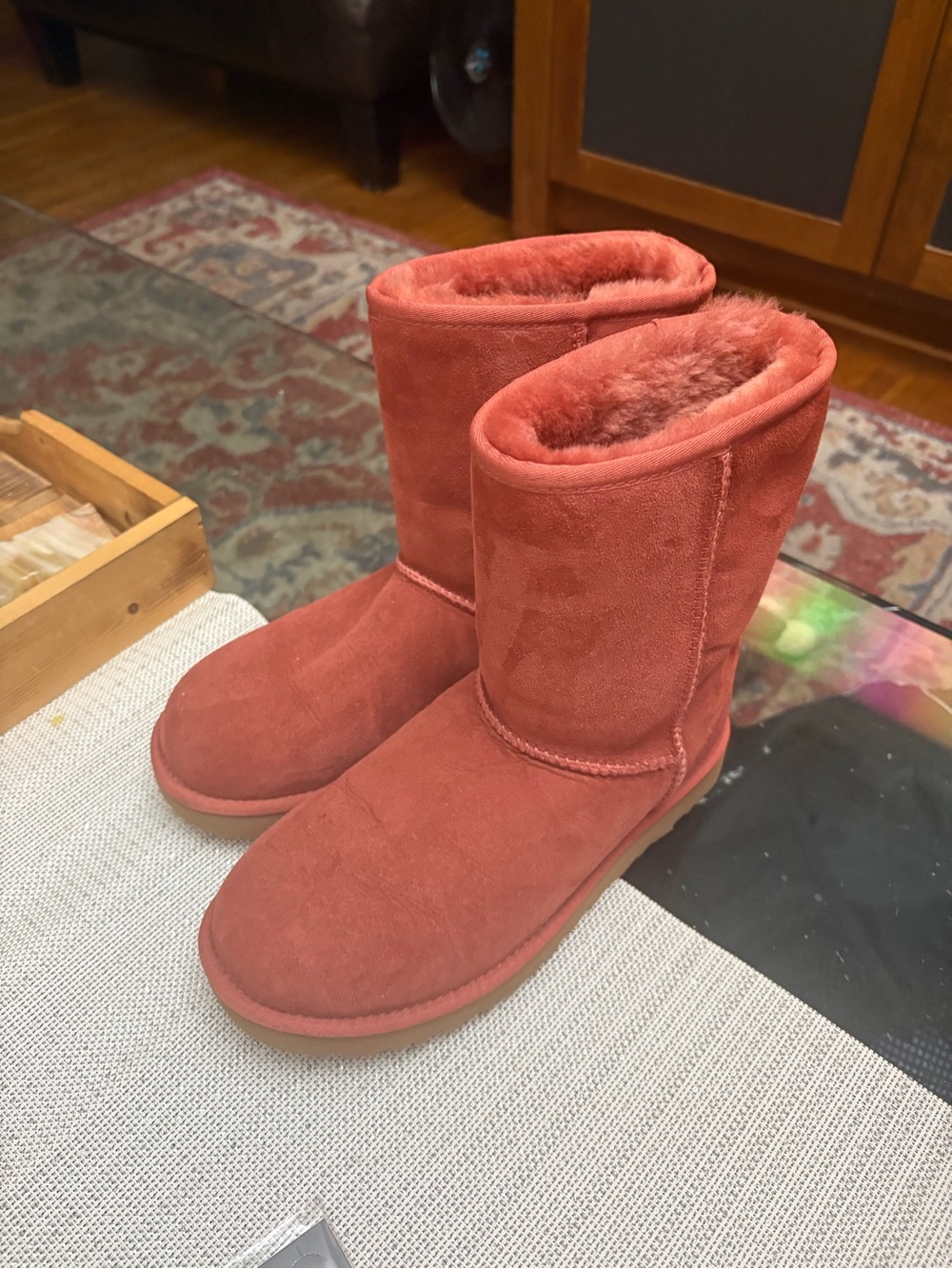 UGG Women's Classic Short Shearling Boots - Coral Red